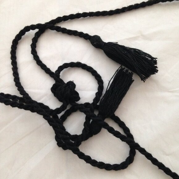 Very Colorful/Multicolored Fringe Tie Back Halter Top, Stretchy Garter Back, Med - Picture 8 of 9